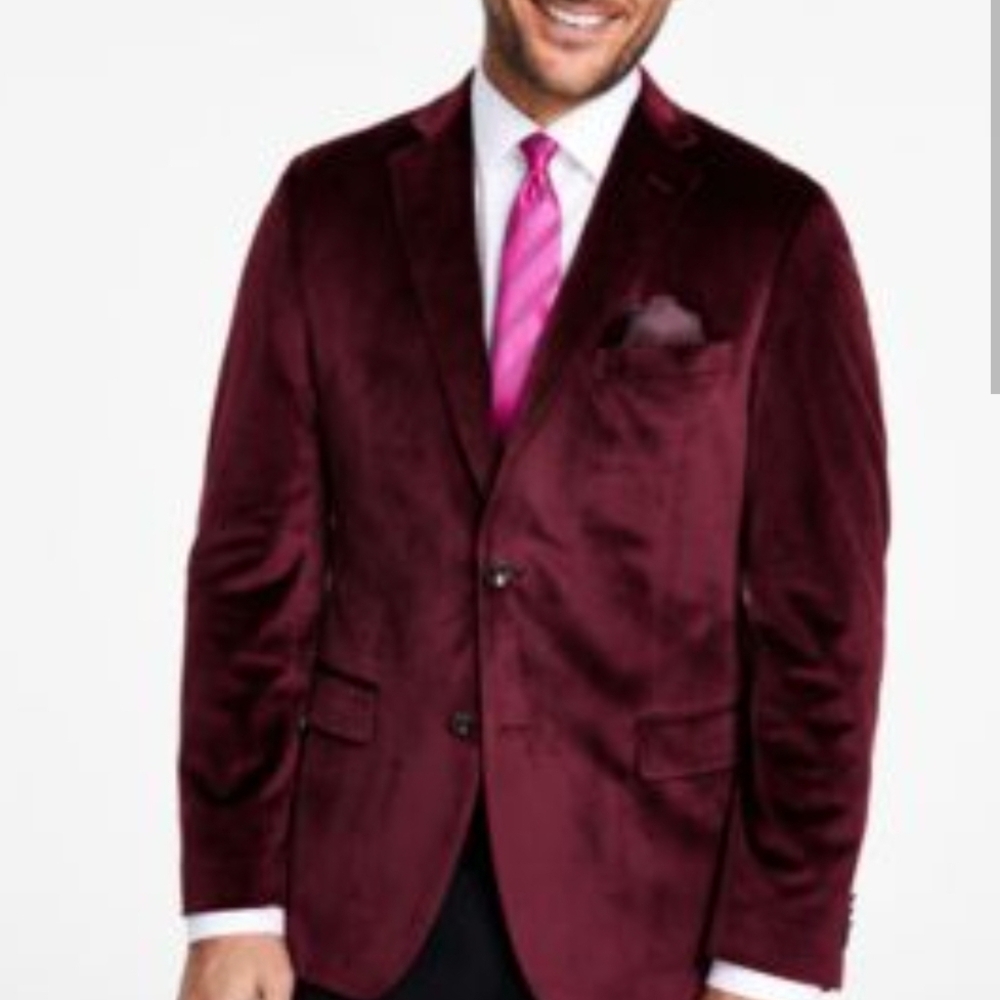 Alfani Rich Burgundy Velvet Blazer, Suze 46R